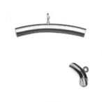 Bent tube with circle, silver Bent tube with circle, AG 925 silver