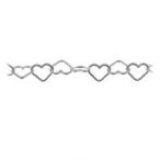 Chain metre - Heart type, silver Chain metre - Heart type, AG 925 silver