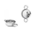 Connector pendant - round resin bowl, silver Connector pendant - round resin bowl, AG 925 silver