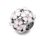 Decorative beads - flower with zirconia, silver Decorative beads - flower with zirconia, AG 925 silver